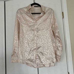 Shein cheetah print long sleeve button down